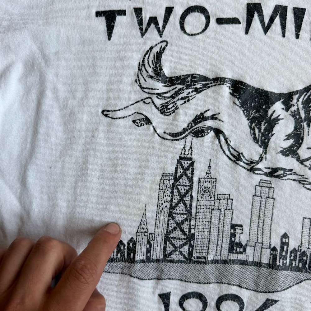 Vintage 90s Tervuren Two Miler Race Dog Run 1994 Single Stitch Graphic Mens L - Picture 4 of 9